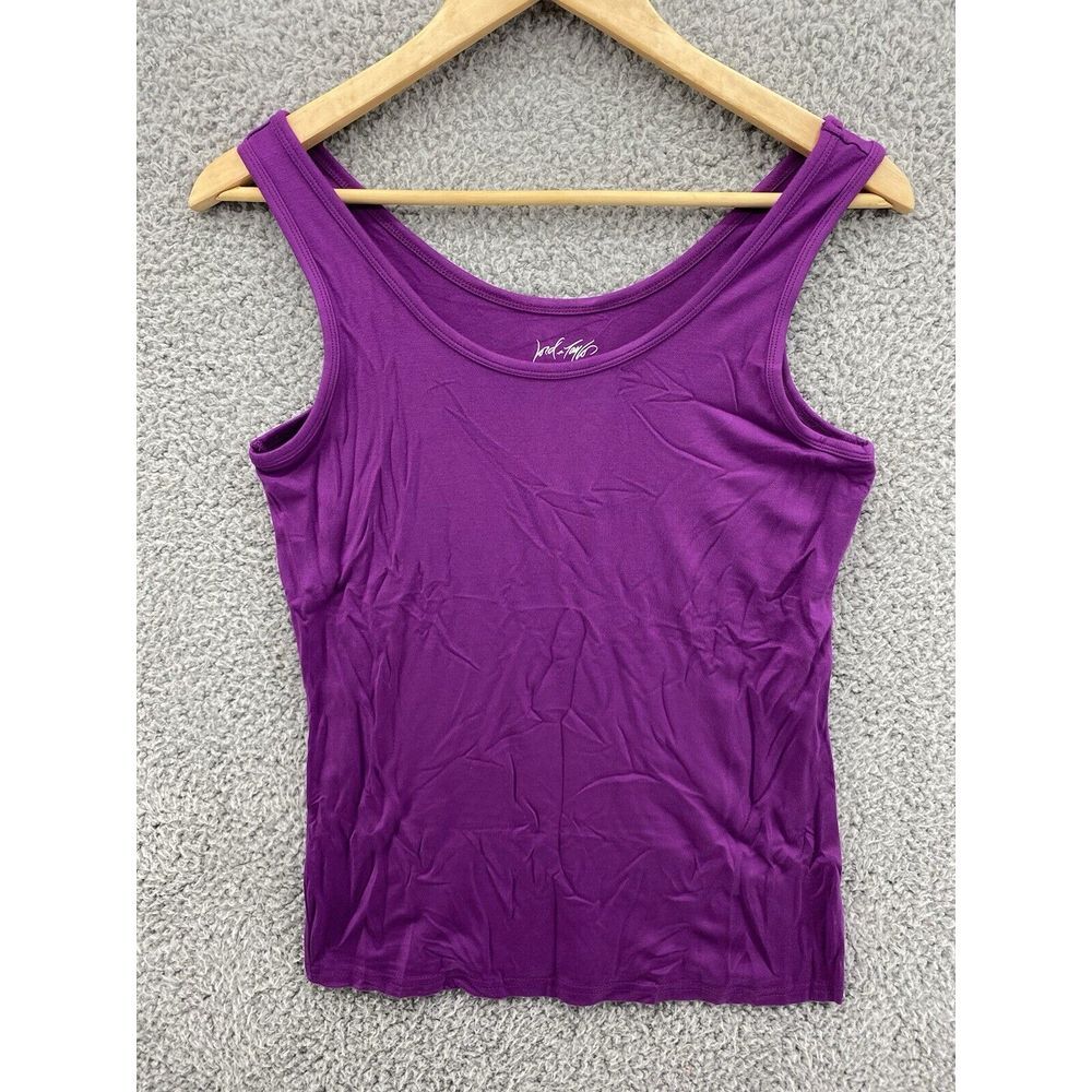 Lord‎ & Taylor Womens Medium Purple Athletic Stretch Yoga Tank Top Shirt